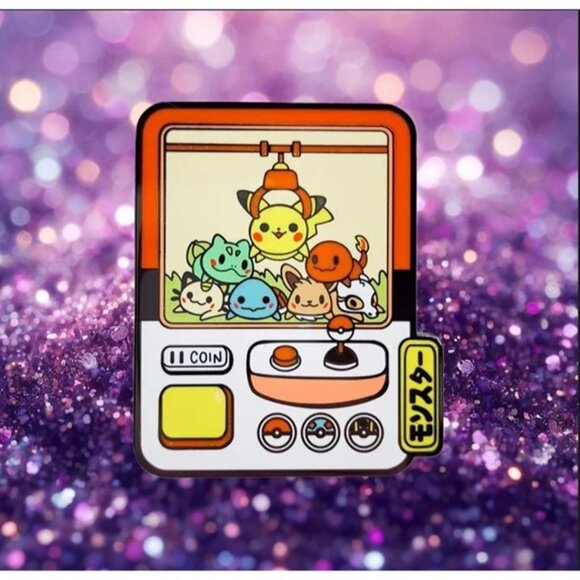 Adorable Pokémon Claw Machine Enamel Pin Kawaii Arcade Lapel Flair - Picture 2 of 5